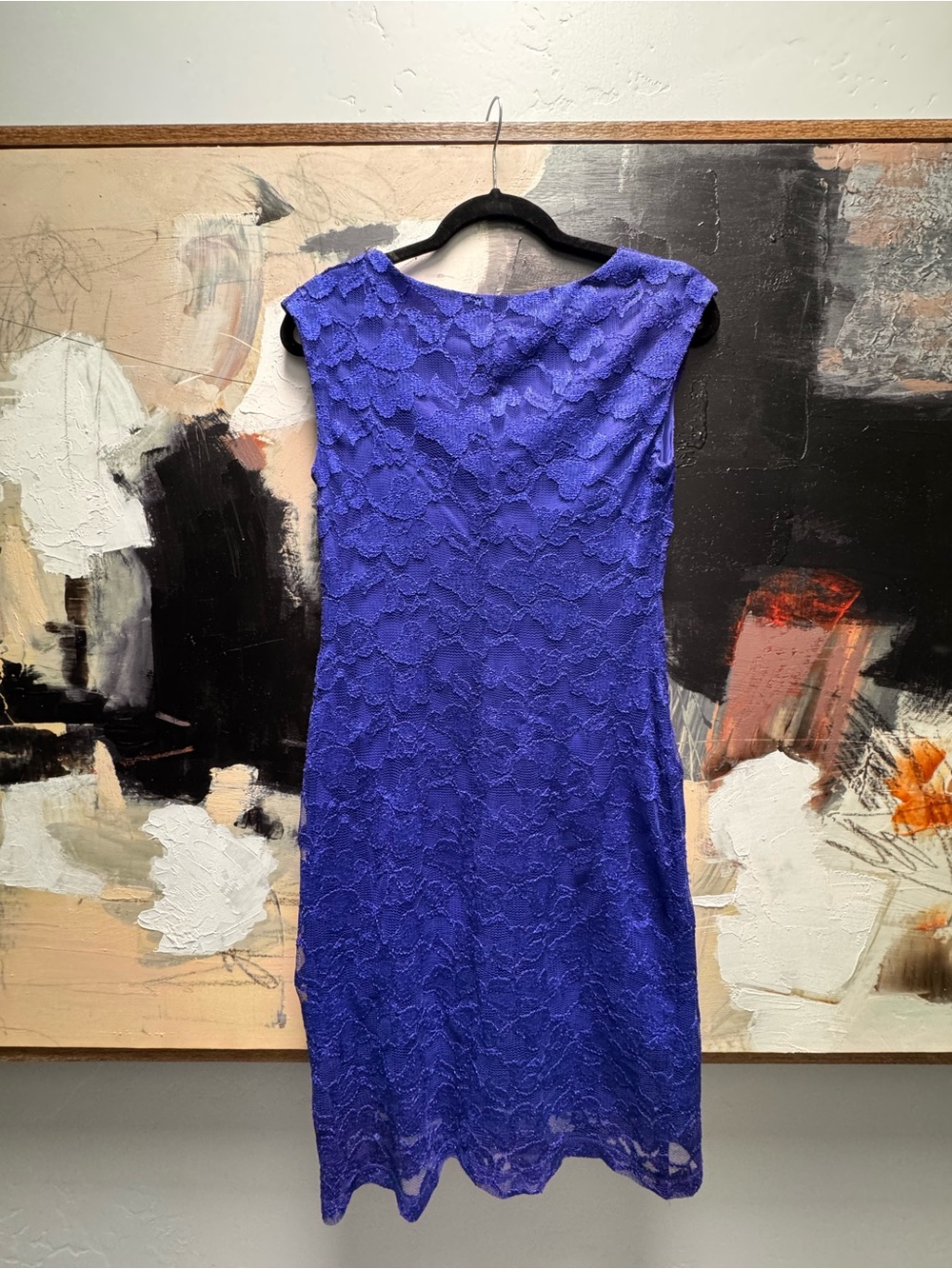 connected apparel Cobalt Blue Lace Sheath Dress